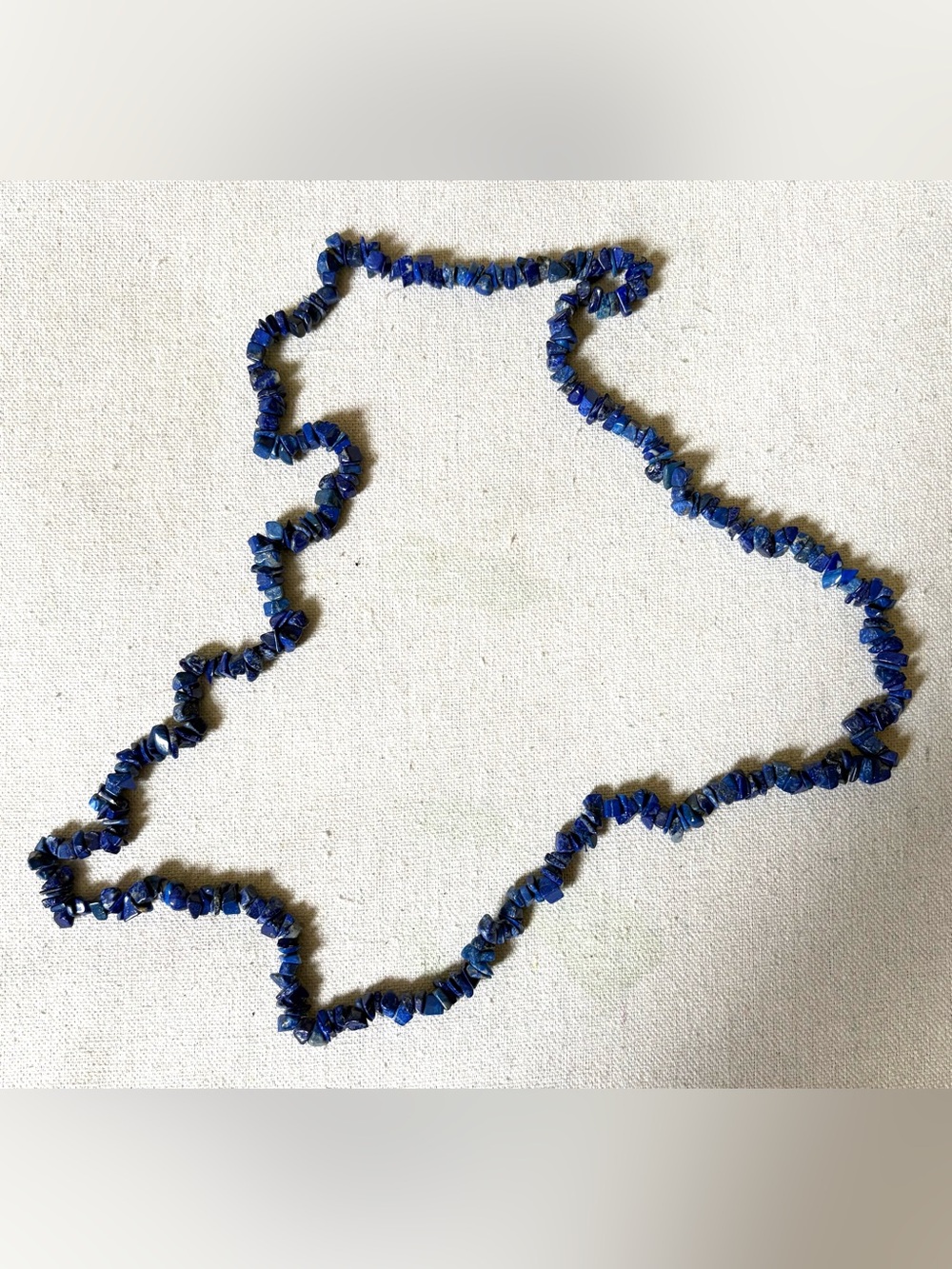 Deep Blue Lapis Lazuli Chip Bead Necklace from Afghanistan
